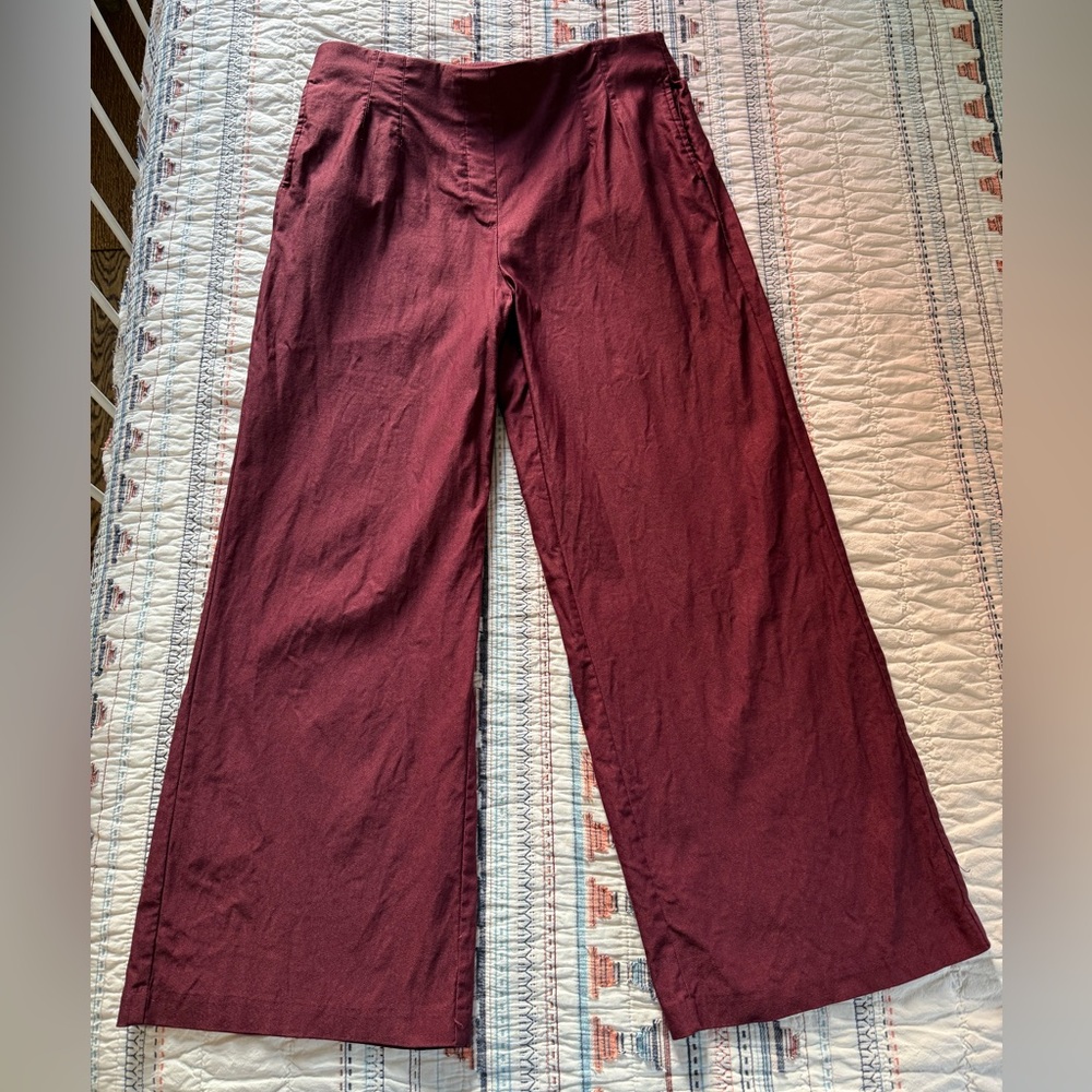 Tribal Burgundy Wide Leg Pants
